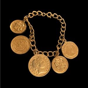 Gold coin bracelet